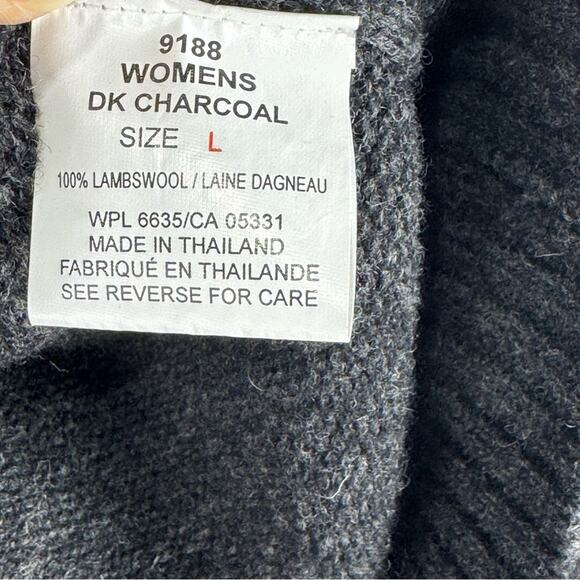 Woolrich Dark Charcoal 1/4 Zip Pullover Fair Isle Lambswool Sweater Size Large - Picture 7 of 7